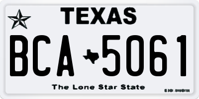 TX license plate BCA5061