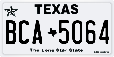 TX license plate BCA5064