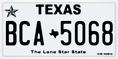 TX license plate BCA5068