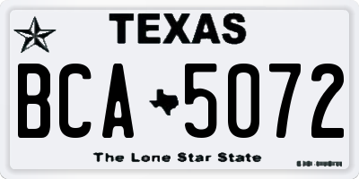 TX license plate BCA5072