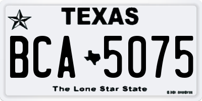 TX license plate BCA5075