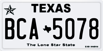 TX license plate BCA5078
