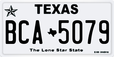 TX license plate BCA5079