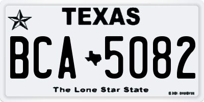 TX license plate BCA5082
