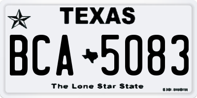 TX license plate BCA5083