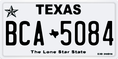 TX license plate BCA5084