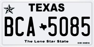 TX license plate BCA5085