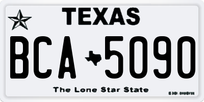 TX license plate BCA5090