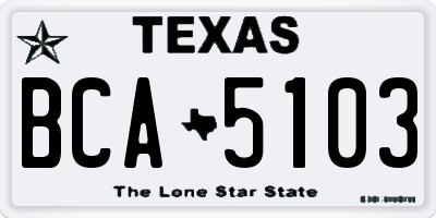 TX license plate BCA5103