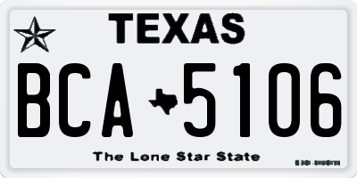 TX license plate BCA5106