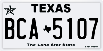 TX license plate BCA5107