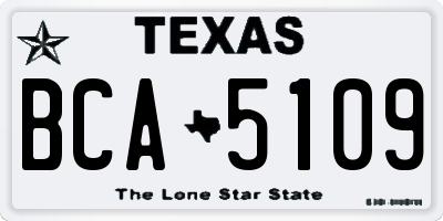 TX license plate BCA5109