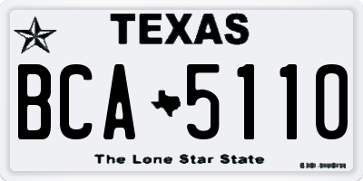 TX license plate BCA5110