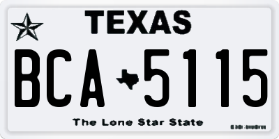 TX license plate BCA5115