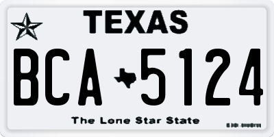 TX license plate BCA5124