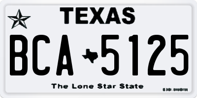 TX license plate BCA5125