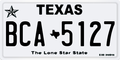 TX license plate BCA5127