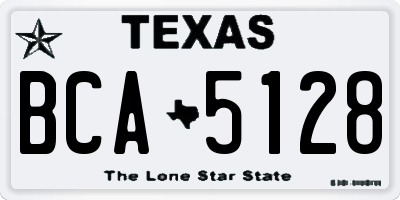 TX license plate BCA5128