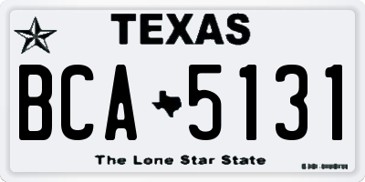 TX license plate BCA5131