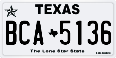 TX license plate BCA5136