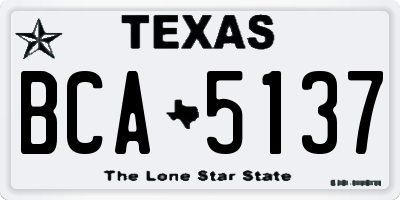 TX license plate BCA5137