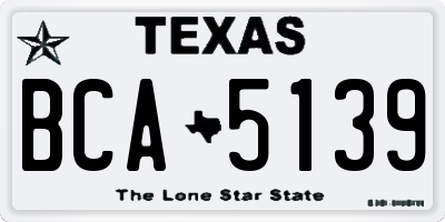 TX license plate BCA5139
