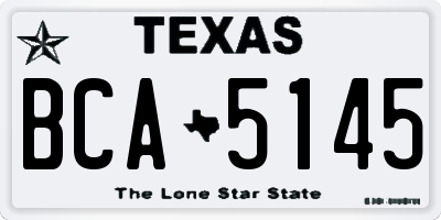 TX license plate BCA5145