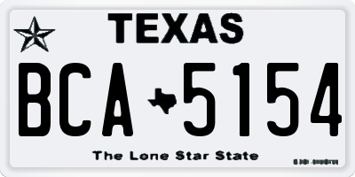 TX license plate BCA5154