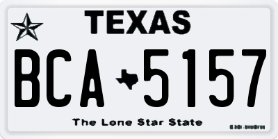 TX license plate BCA5157