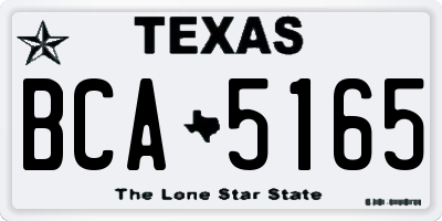 TX license plate BCA5165