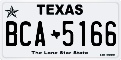 TX license plate BCA5166