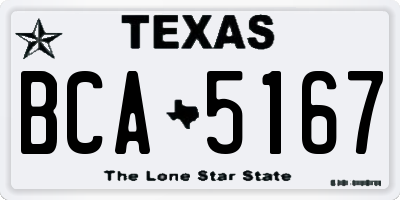 TX license plate BCA5167