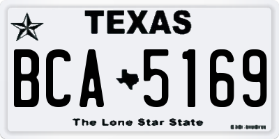 TX license plate BCA5169