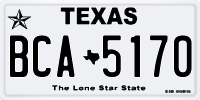 TX license plate BCA5170