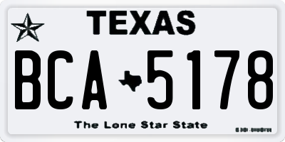 TX license plate BCA5178