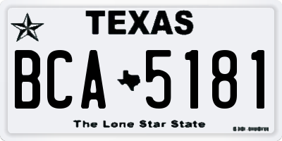 TX license plate BCA5181