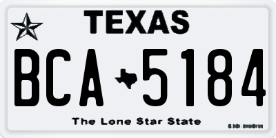 TX license plate BCA5184