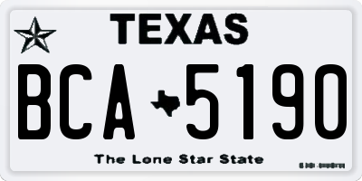 TX license plate BCA5190