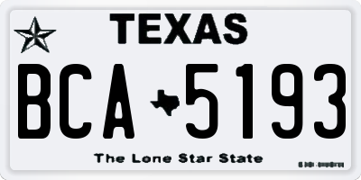 TX license plate BCA5193
