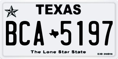 TX license plate BCA5197