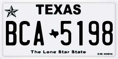 TX license plate BCA5198