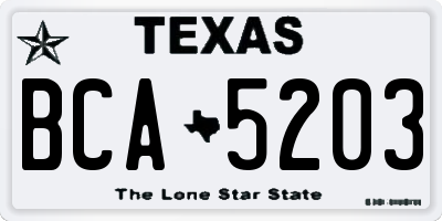 TX license plate BCA5203