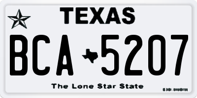 TX license plate BCA5207