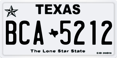 TX license plate BCA5212