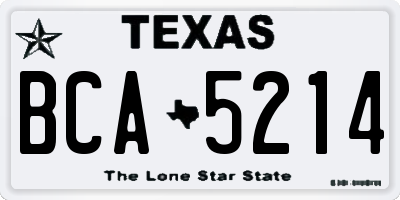 TX license plate BCA5214