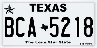 TX license plate BCA5218