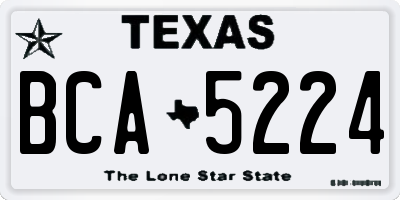 TX license plate BCA5224