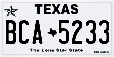 TX license plate BCA5233
