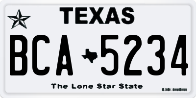 TX license plate BCA5234