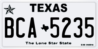 TX license plate BCA5235